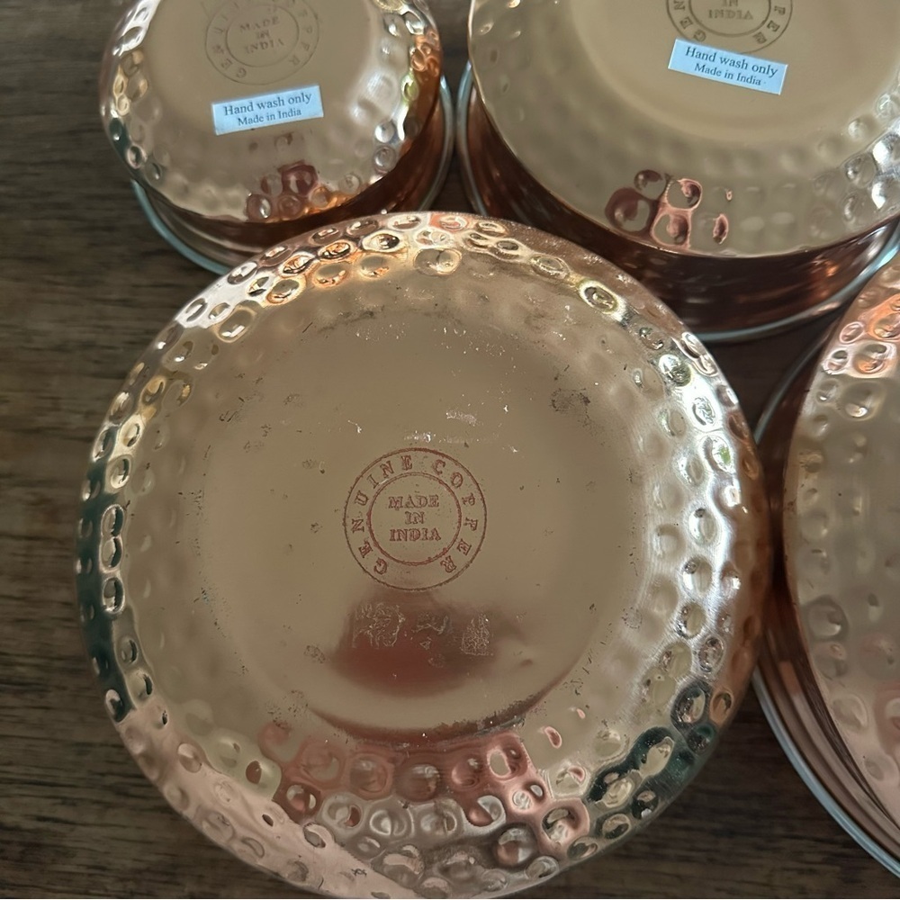 NEW Genuine Copper Set Of 5 Bowls - Picture 4 of 11